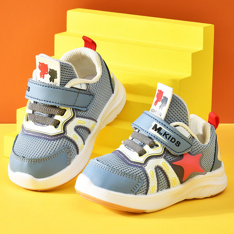 Baby boys' spring/autumn first walker shoes, 0-1-3 years old toddler functional shoes, infant soft-soled shoes, baby girl shoes