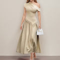 summer new arrivals: women's clothing - cross-border european & american hot seller - elegant & chic maxi dress, fashionable high-waisted solid color dress