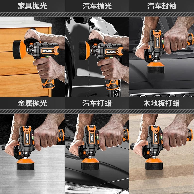 Wireless car polisher waxer - home use mini detailing machine for glaze sealing, waxing, scratch repair, and polishing