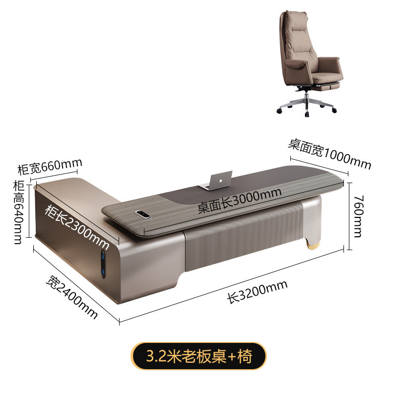 President's desk, executive desk, ceo desk, minimalist luxury chairman's office furniture, high-end office desk and chair set