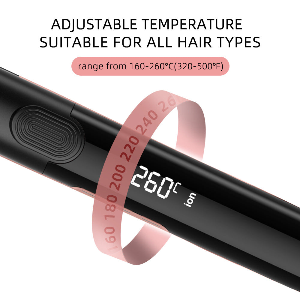 Cross-border vibration straight plate clip-roll straight dual-purpose electric splint household curling iron straightening plate negative ion high temperature hair straightener