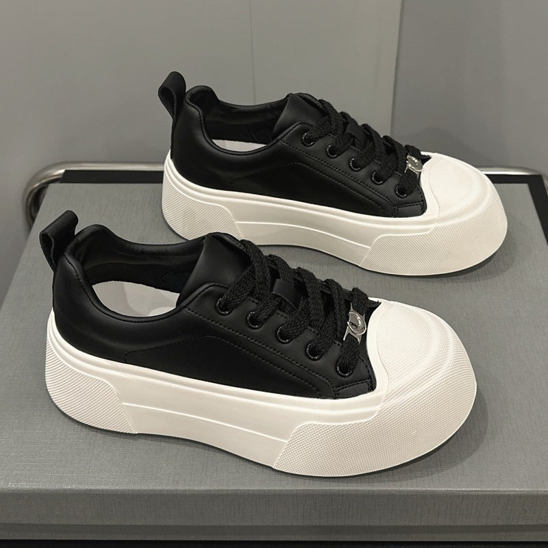 Campus style 2026 spring new arrivaleasiest for matchthick soletrendy casual women's shoesfashionflatstie backwhite shoestrendy