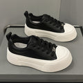 Campus style 2026 spring new arrivaleasiest for matchthick soletrendy casual women's shoesfashionflatstie backwhite shoestrendy