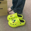 Women's clogs summer outwear fashioneasiest for matchthick solenon-slip heightened toe slippers men's beach two-wear lightweight