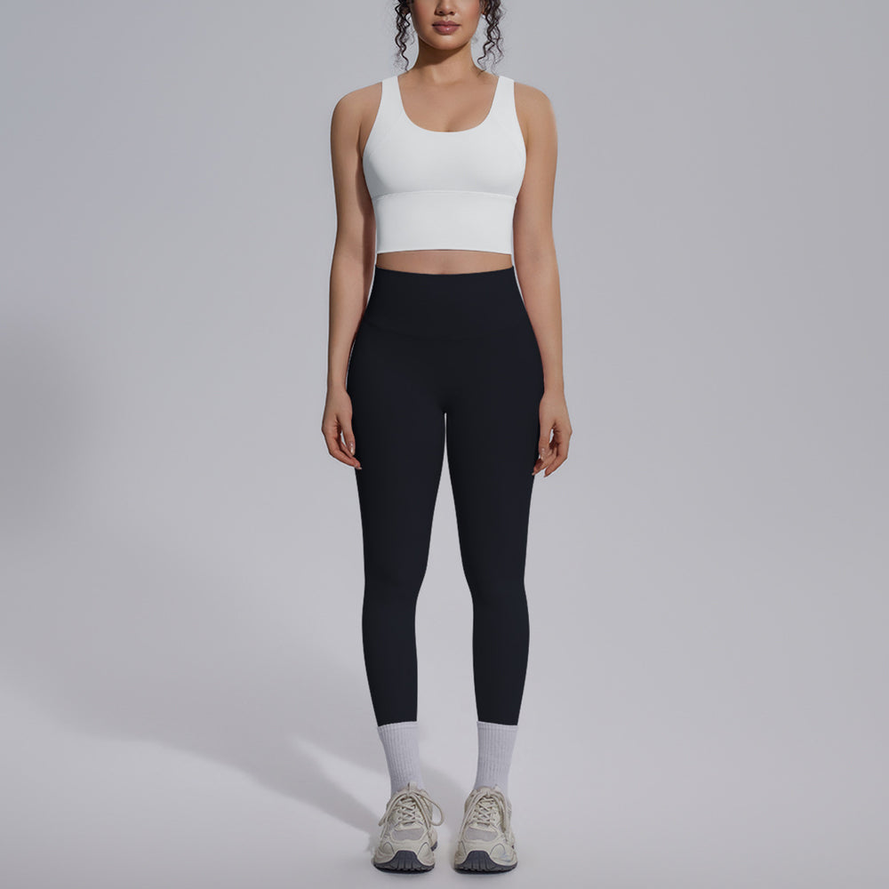 Naked-feel, form-fitting, quick-dry yoga set with a sexy racerback sports bra, high-waisted leggings, and butt-lifting design, perfect for outdoor running and fitness