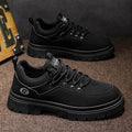 Men's spring 2025 new outdoor work boots: black british style martin boots for work, casual, and labor protection