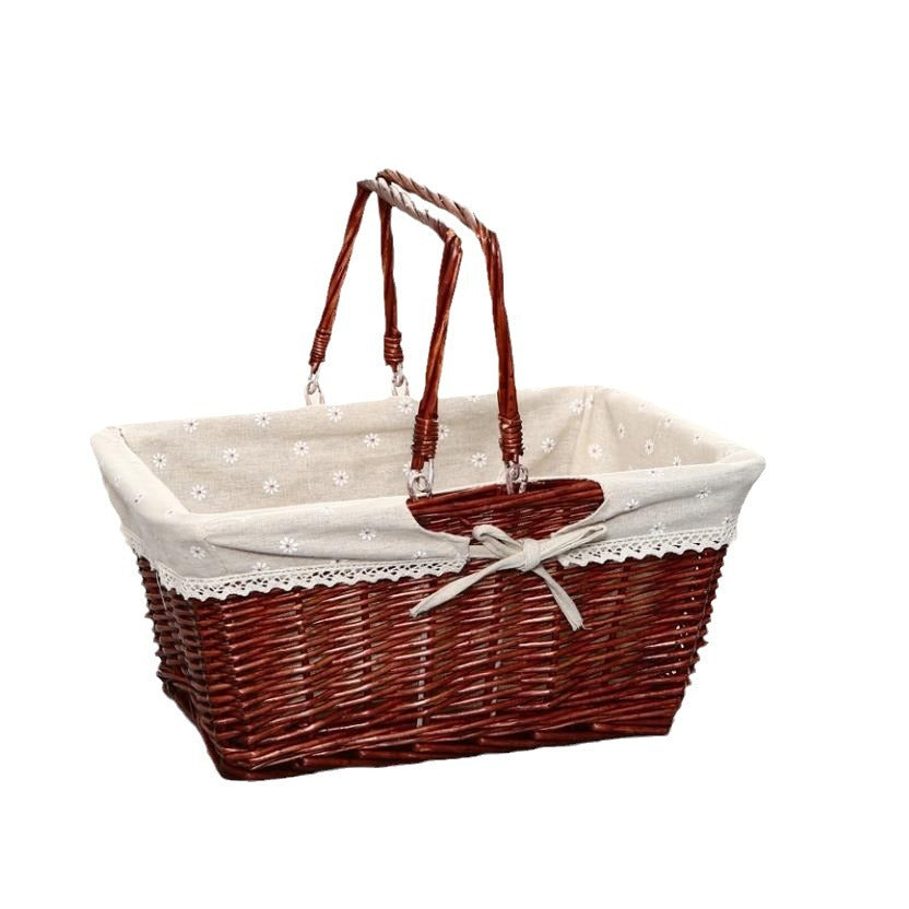 Rattan picnic basket, picking basket, storage basket, shopping basket, bamboo basket, gift basket, wicker fruit basket, hand basket, grocery basket
