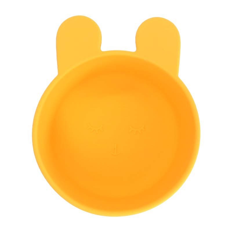 Food-grade silicone complementary food bowl rabbit animal shape, baby eating training suction cup bowl anti-drop feeding tableware