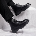 Best sellingboots2026springnew arrivalblackthick sole british style fan car high-top leather shoes workwear men's shoes