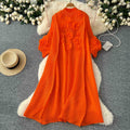 Miya pleated dress - spring  collection: high-end beaded, 3d floral, lantern sleeve, loose fit, pleated maxi dress
