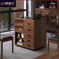 Second-hand style tea table balcony small apartment movable all solid wood tea side table tea making with water boiling tea cabinet tea table