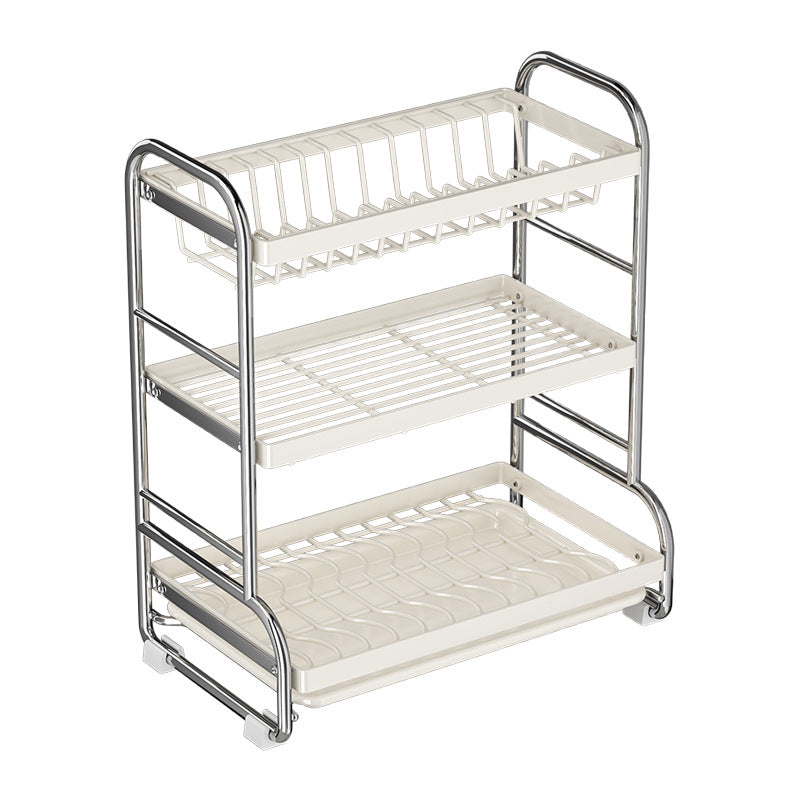Stainless Steel Bowl Rack Kitchen Shelf Household Multifunctional Tableware Drain Rack Dish Storage Box Rack
