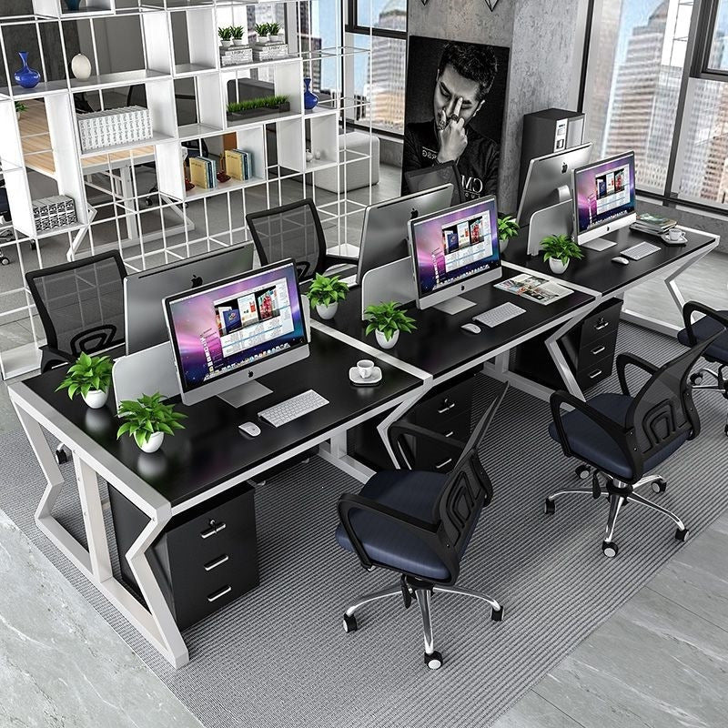 Executive office desk and chair set - 4/6 seater - minimalist modern design - boss desk, computer desk, partition desk - no [screen/partition]