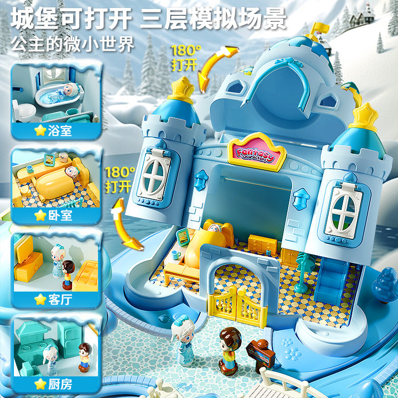 New arrival play house magnetic toy princess doll house small doll girl girl villa suit birthday gift
