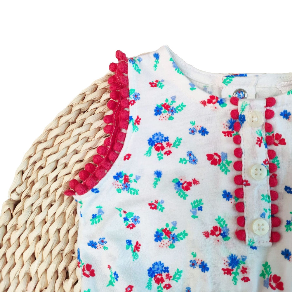 Export original order female infant one-piece short-sleeved summer jumpsuit pure cotton casualcute short climbing summer climbing suit