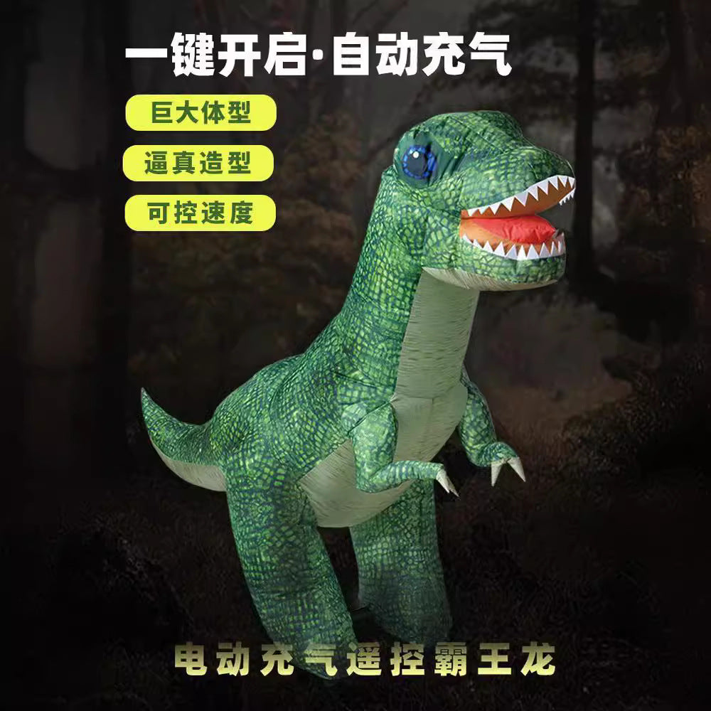 New cross-border children's 1.5m automatic inflatable electric remote control realistic tyrannosaurus rex dinosaur model toy for boys