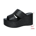 new arrival heel height 9cm size difference 0.5 weight 345g wedge slippers foreign trade women's shoes   dropshipping