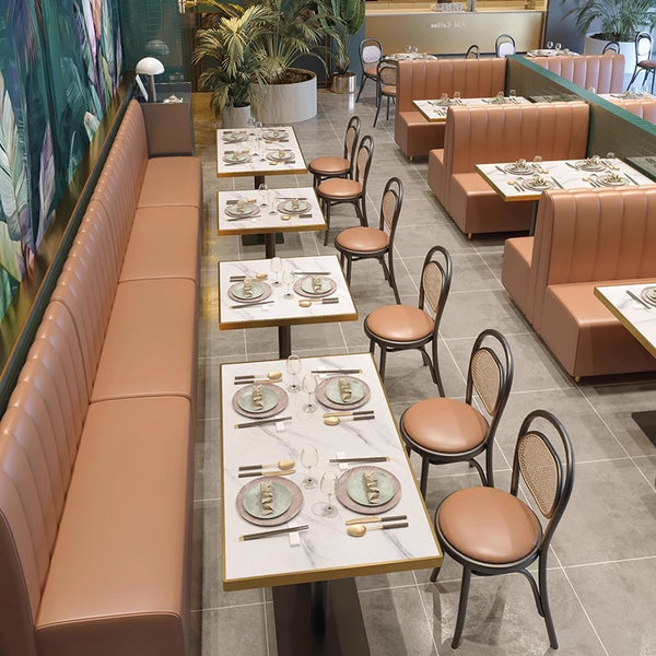 Customized dessert milk tea shop rock slab table and chair combination simple burger steak noodle shop coffee western restaurant card seat sofa