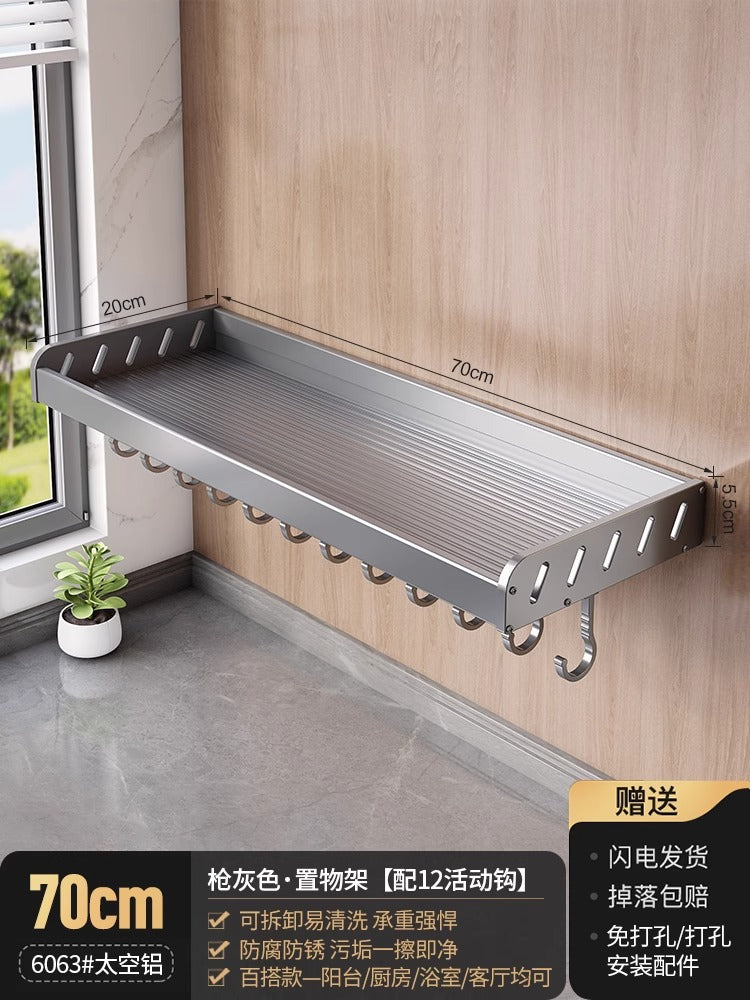 White balcony, washing machine rack above the laundry pool, no punching, wall hanging, living room, bedroom, flower storage shelf