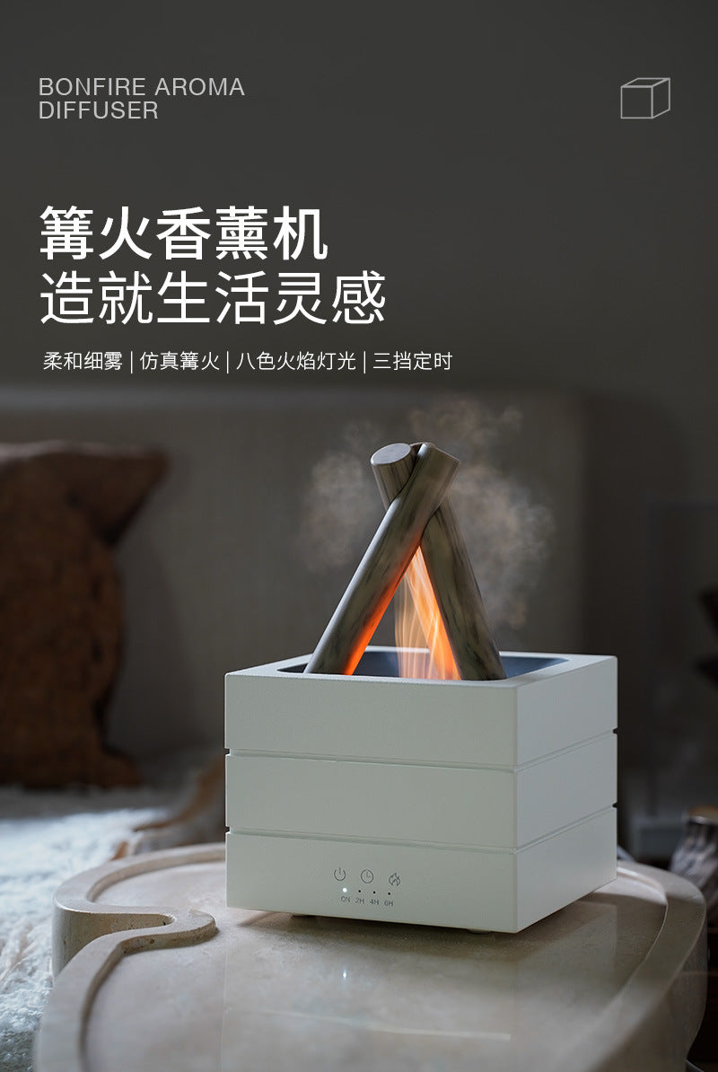 For homecreative mini small humidifier cross-border new colorful remote control artificial large fog campfire aromatherapy machine