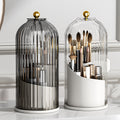 Desktop storage box transparent cosmetics accessible luxury rotatable compartment makeup dustproof storage rack dressing table storage tube
