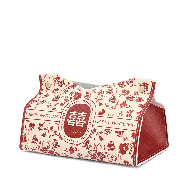 Premium festive wedding supplies pumping carton red tissue box storage wedding red festive atmosphere decoration