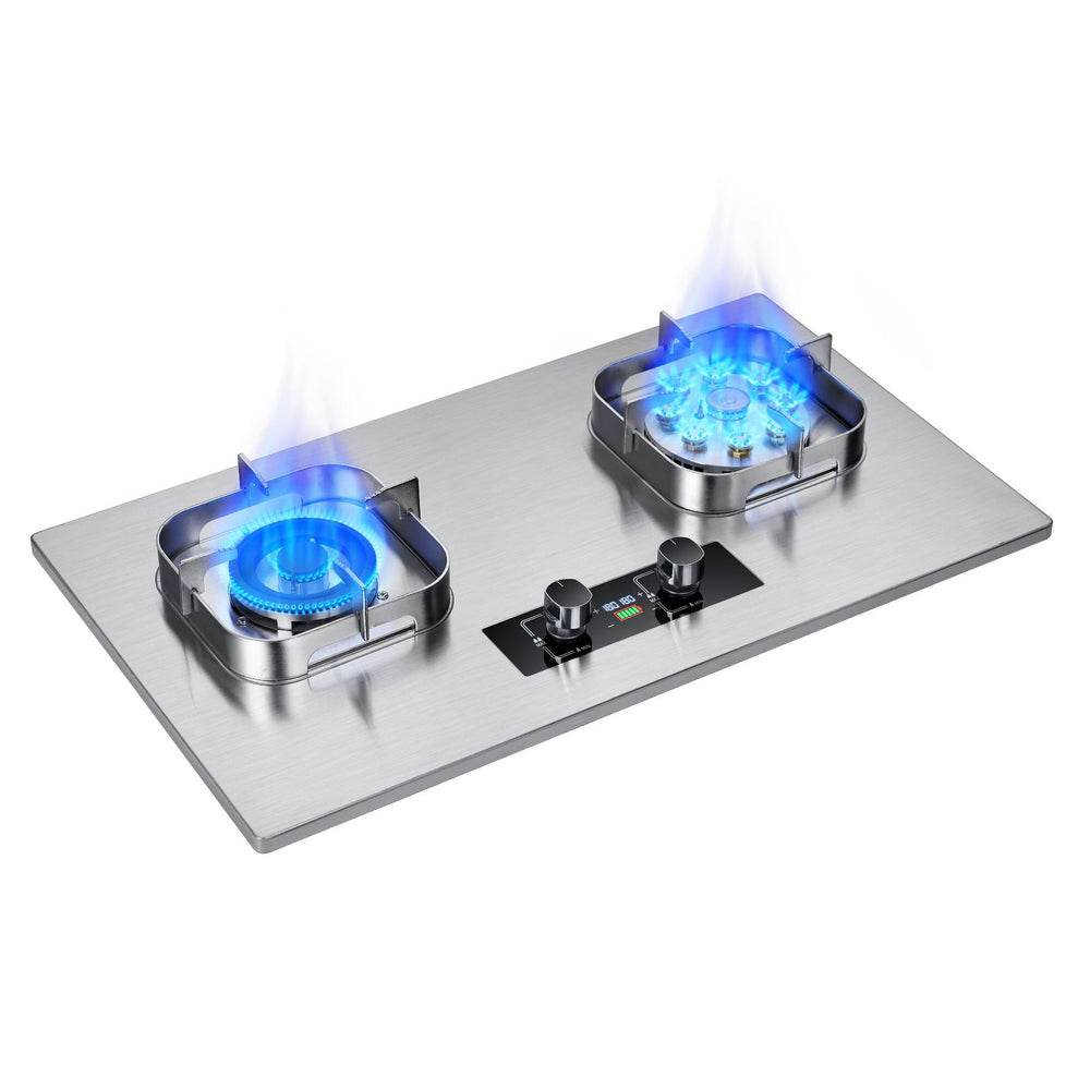 Household gas stove stainless steel double burner natural gas lpg stove wholesale custom high heat output