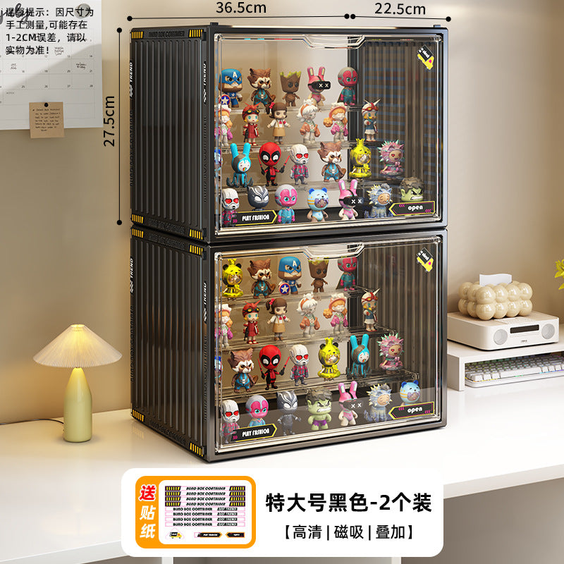 Blind box storage display stand transparent dust-proof figure storage box doll labubu POP MART model display cabinet