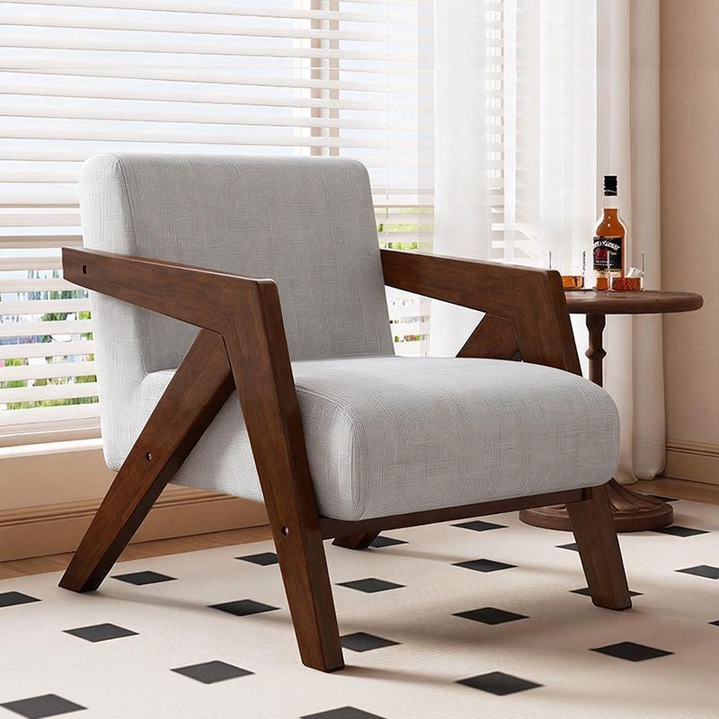 Scandinavian solid wood single sofa richard french medieval style living room sofa chair balcony casual chair lazy sofa