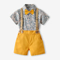 European and american style boys' formal wear - spring/autumn first birthday baby beach floral shirt set - boys' flower boy outfit - children's suit