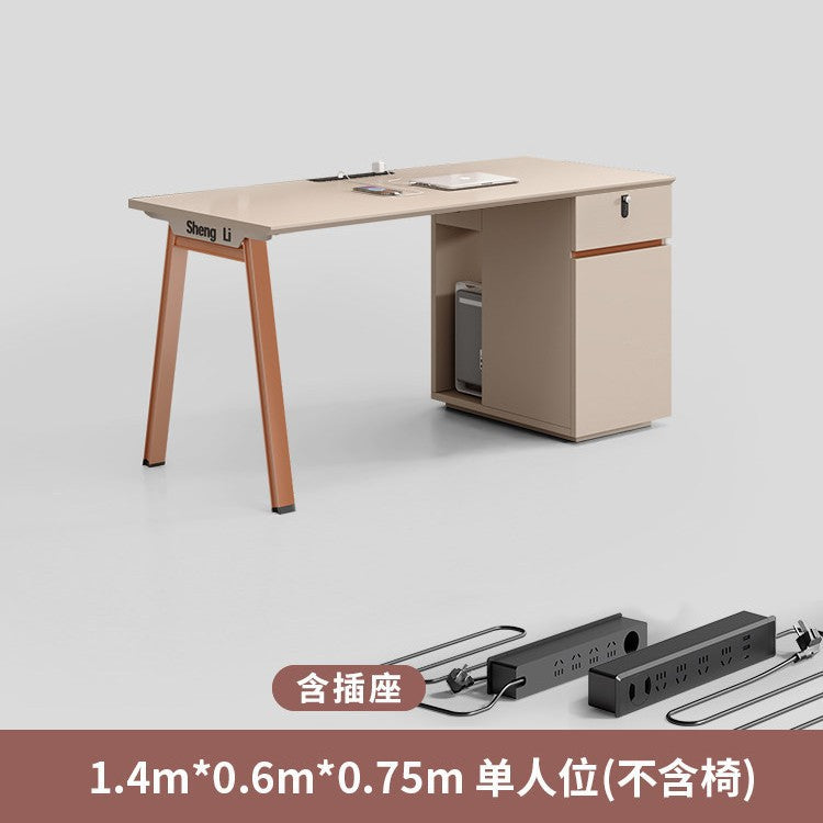Saint li office desk and chair set - 4/6 seater minimalist modern office table with partition workstation computer desk