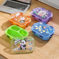 304 stainless steel divided lunch box, cartoon bento box, microwaveable, for office workers and students, includes utensils