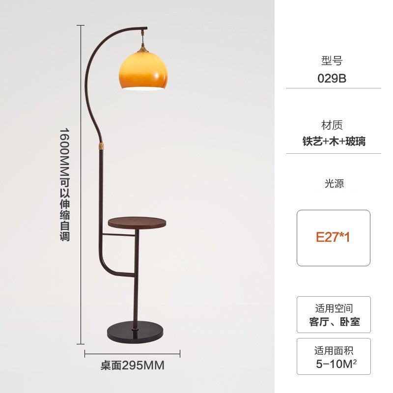 American retro floor lamp - bedside lamp for bedroom, decorative accent for living room sofa, multifunctional standing floor lamp for hotel rooms