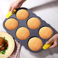 amazon silicone burger mold 6-piece enlarged handle bread mold kitchen baking tool non-stick baking pan