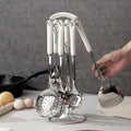 304 stainless steel ceramic handle spatula suit kitchen cooking all-in-one combination stainless steel spoon colander wholesale