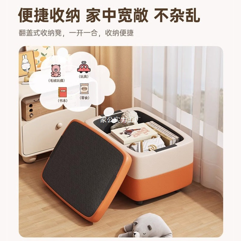 Solid wood stool household storage stool storage box stool can be used as a sofa stool door shoe change stool storage small bench