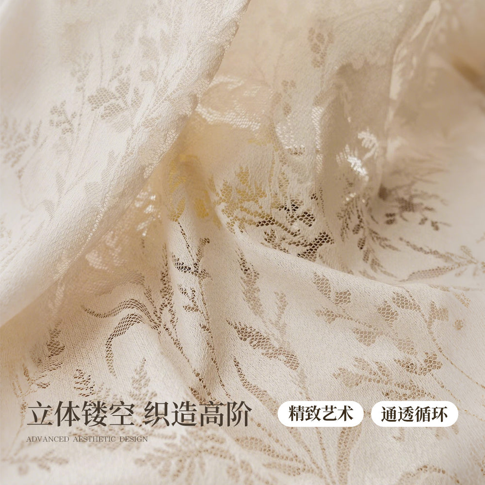 French moon branch shadow gauze curtain cream style window gauze mirror gauze cut out curtain gauze living room balcony bedroom keqiao curtain