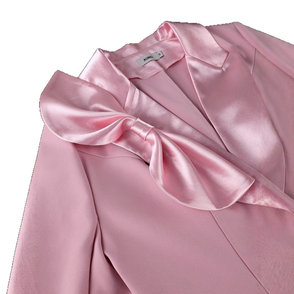 New arrivalstereobows suit outwear waist slimming lookelegantwork clothingsatin collar suit tops blazer