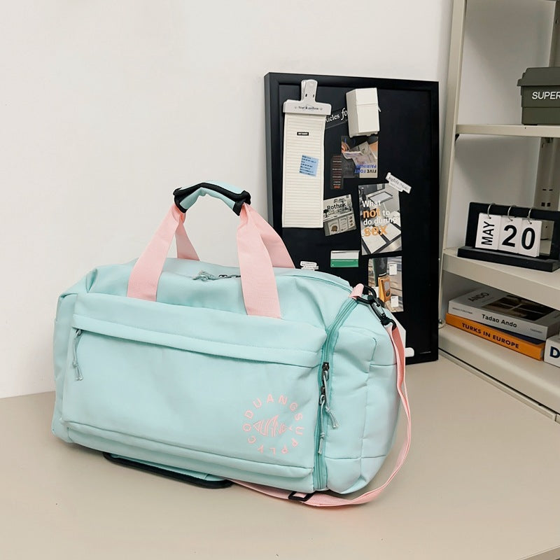 Short-distance large-capacity travel bag Women's tide brand sports fitness bag Multifunctional handbag Shoe compartment Duffel bag Men's