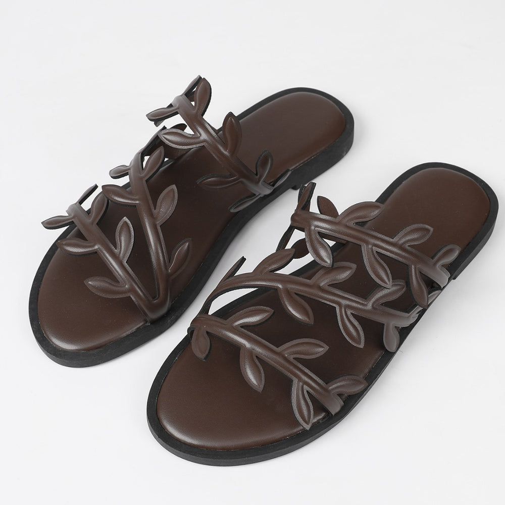 Leaf slippers women's summer outwear new arrivalpopulareasiest for match beach flip flops travel vacation flats sandals