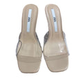 Za2024spring new transparent special-shaped high-heeled sandals women's rubber thick heel leather casual one-shaped high-heeled shoes