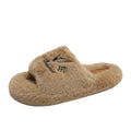 Embroidered trendy slippers for women, autumn/winter new arrivals, versatile retro comfort, fuzzy slippers, korean style cotton slippers