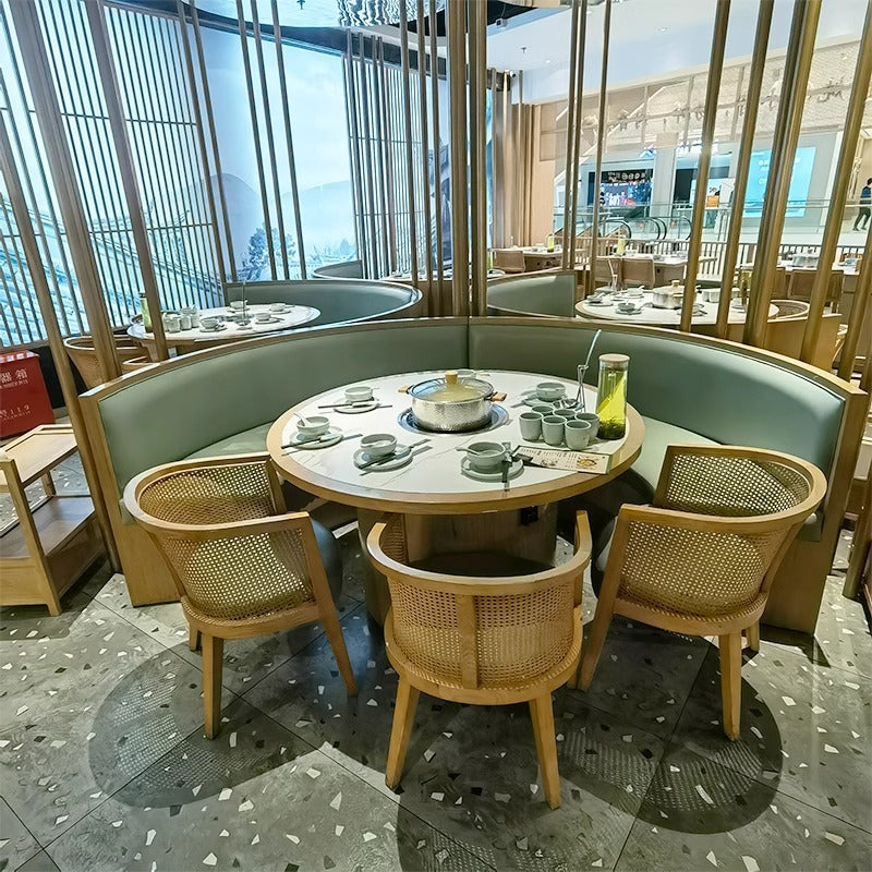Customized hot pot barbecue table, smokeless purifier, induction cooker, integrated roasting and rinsing, skewers of fragrant barbecue shop, hot pot tables and chairs