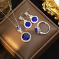 European and american hot-selling fashion copper inlaid zircon round necklace for women, lightweight luxury, versatile, elegant, non-fading titanium steel clavicle chain jewelry