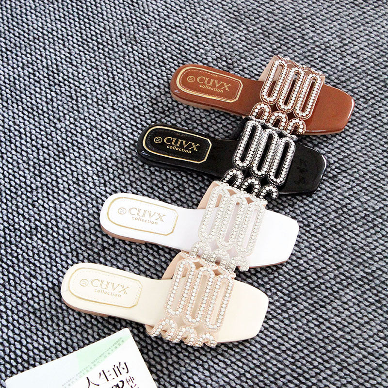 Wholesale Leisure Ladies slippers Spot Fashion Light Luxury Rhinestone Women's Cool Slippers