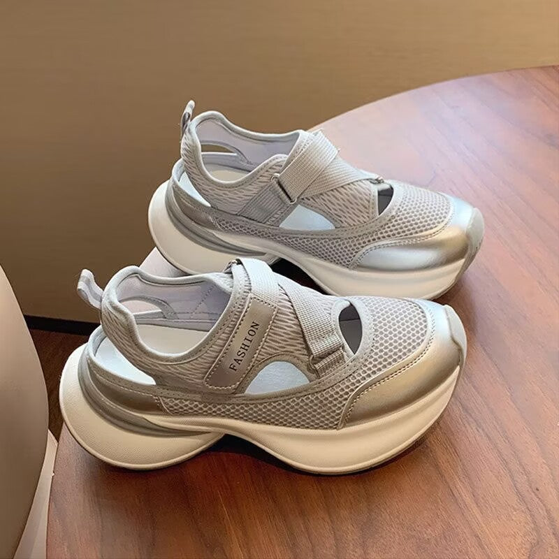 Mesh dad shoes for women 2026summerbest selling velcro soft bottom casual shoes for women outwear sports sandals for women