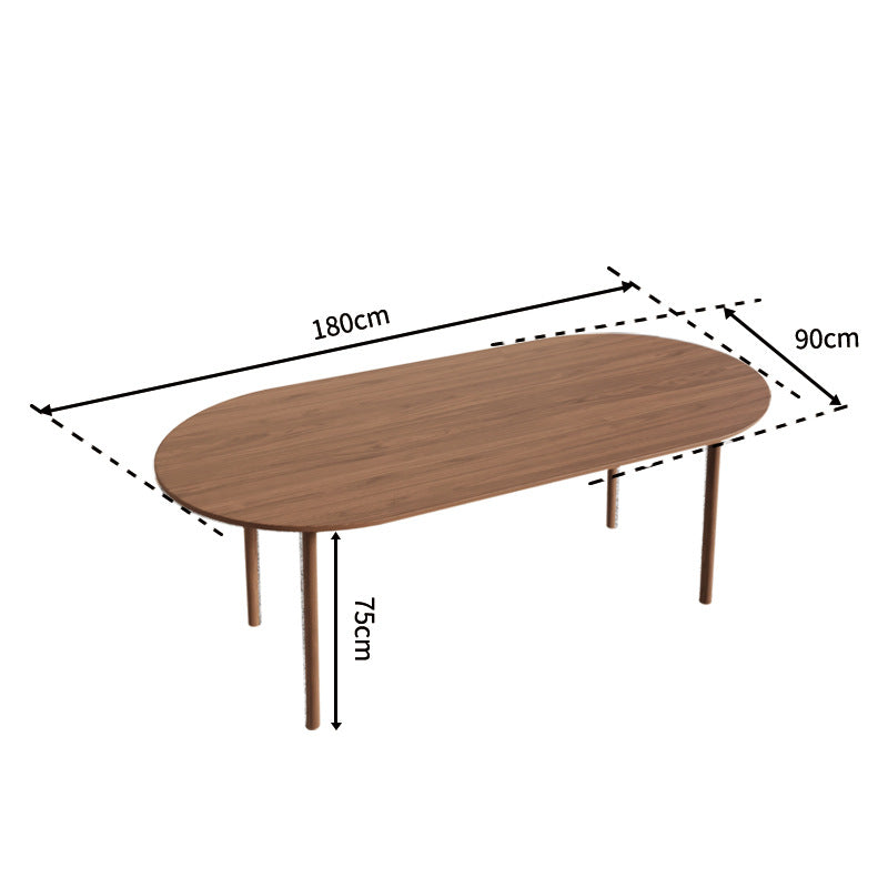Customizable light luxury nordic style oval dining table for guesthouses, solid wood negotiation table, office conference table