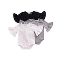 Children's clothing baby bell sleeves baby rompers european and american kids bag butt clothes rompers girl jumpsuit pure cotton short sleeves
