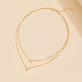 Butterfly necklace wholesale cross-border jewelry double layered clavicle chain women's niche high-end light luxury diamond-studded sweater chain