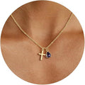 European and american cross-border light luxury versatile elegant electroplated copper cross pendant necklace - women's december pendant
